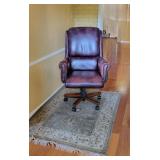 Leather Office Chair with Feizy Rug Leather Office Chair with Feizy Rug