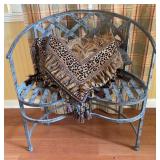 Wrought Iron Garden Bench W/Animal Print Wrought Iron Garden Bench W/Animal Print