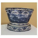 Blue and White Transfer Ware Planter Blue and White Transfer Ware Planter
