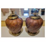 Oriental Accent Ginger Jars with Brass Lid Oriental Accent Ginger Jars with Brass Lid