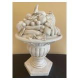 White Ceramic Fruit & Floral Decor, Cont., White Ceramic Fruit & Floral Decor, Cont.,