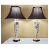 Ceramic 3-Way Lamps with Wooden Base Ceramic 3-Way Lamps with Wooden Base