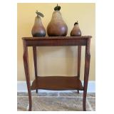 Side Table W/Shelf-22� x 14� x 27� & 3 Gourds Side Table W/Shelf-22� x 14� x 27� & 3 Gourds