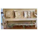 Rustic Style Indoor/Outdoor Bench W/Decorative Rustic Style Indoor/Outdoor Bench W/Decorative
