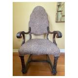 Wooden Arm Chair W/Leopard Print Upholstery Wooden Arm Chair W/Leopard Print Upholstery