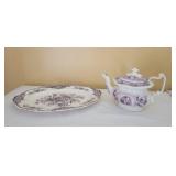 Crown Ducal Bristol Platter and a Teapot Crown Ducal Bristol Platter and a Teapot