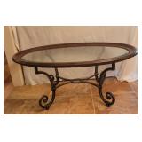 Wood and Glass Coffee Table with Metal Legs Wood and Glass Coffee Table with Metal Legs