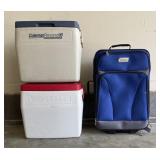2 Coleman Coolers & a Coleman Suitcase-See Photos 2 Coleman Coolers & a Coleman Suitcase-See Photos
