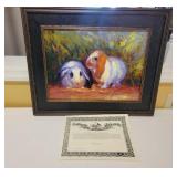Bunnies With COA Oil on Canvas Bunnies With COA Oil on Canvas