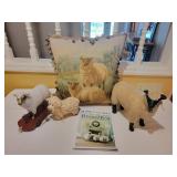 Velvet and Needlepoint Sheep Pillow and Decor Set Velvet and Needlepoint Sheep Pillow and Decor Set