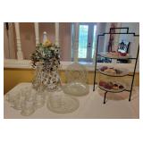 Floral Decor Piece With Glassware Set Floral Decor Piece With Glassware Set