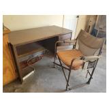 Wood Desk and Folding Chair Set Wood Desk and Folding Chair Set