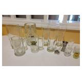 Beer Glasses and Shot Glasses Lot Beer Glasses and Shot Glasses Lot