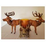 Leather Reindeer Figures and Deer Candle Holder Leather Reindeer Figures and Deer Candle Holder