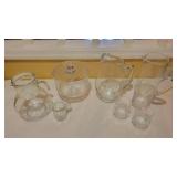 Crystal Pitchers and Bowl Set Crystal Pitchers and Bowl Set