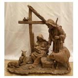 Nativity Scene Sculpture in Antique Gold Nativity Scene Sculpture in Antique Gold