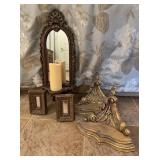 Home Decor-Pair of Gilt Wood Corner Shelves- Home Decor-Pair of Gilt Wood Corner Shelves-