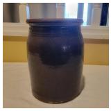 Brown Glazed Crock with Chip on Base Brown Glazed Crock with Chip on Base