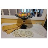 Decorative Tray with Fruits, Cloths and Coasters Decorative Tray with Fruits, Cloths and Coasters
