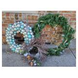Three Decorative Christmas Wreaths Three Decorative Christmas Wreaths