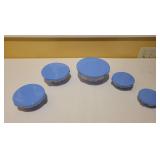 Imperial Glass Blue Flower Nesting Bowl Set Imperial Glass Blue Flower Nesting Bowl Set