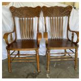 2 Large Antique Solid Oak Wood Pressed Spindle 2 Large Antique Solid Oak Wood Pressed Spindle