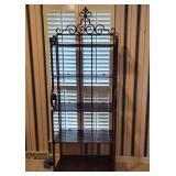 Brown Metal Bakers Rack with Scroll Design Brown Metal Bakers Rack with Scroll Design