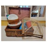 Wicker Picnic Basket With Accessories Wicker Picnic Basket With Accessories