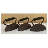3 Antique Jacks Cast Iron Flat Irons-See Pictures 3 Antique Jacks Cast Iron Flat Irons-See Pictures