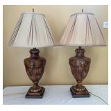 Pair of Urn-Shaped Ceramic Table Lamps Pair of Urn-Shaped Ceramic Table Lamps