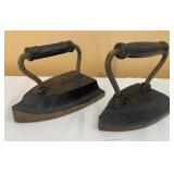 2 Antique Cast Iron Flat Irons #5-Marked Haven & 2 Antique Cast Iron Flat Irons #5-Marked Haven &