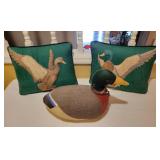 Velvet and Needlepoint Pillows with Duck Accent Velvet and Needlepoint Pillows with Duck Accent