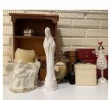 Storage Boxes, Candle holder, 2 figurines, Cont., Storage Boxes, Candle holder, 2 figurines, Cont.,