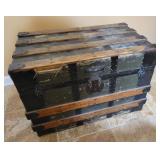 Steamer Style Travel Trunk With Casters Steamer Style Travel Trunk With Casters