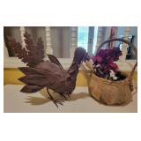 Handmade Basket and Metal Turkey Handmade Basket and Metal Turkey
