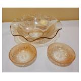 Jeanette Glass Floragold and Beaded Edge Dishes Jeanette Glass Floragold and Beaded Edge Dishes