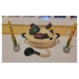 Chicken Soup Tureen With Ladle and Corn Cob Candle Chicken Soup Tureen With Ladle and Corn Cob Candle