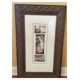 A Framed Piece of Art Featuring Three Images A Framed Piece of Art Featuring Three Images