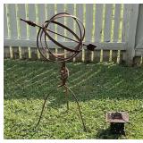 Wrought Iron Sundial & Small VTG. Cast Iron Wrought Iron Sundial & Small VTG. Cast Iron