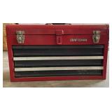 Craftsman Red Metal Tool Box W/3 Drawers & Craftsman Red Metal Tool Box W/3 Drawers &