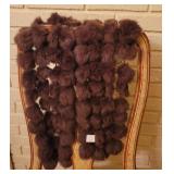 Brown Rabbit Fur Pom-Pom Scarf Brown Rabbit Fur Pom-Pom Scarf