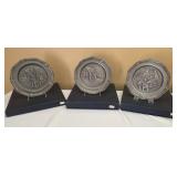 3 Pewter Collector Plates From, Cont., 3 Pewter Collector Plates From, Cont.,