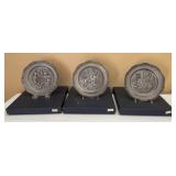 3 Pewter Collector Plates From, Cont., 3 Pewter Collector Plates From, Cont.,