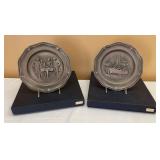 2 Pewter Collector Plates From, Cont., 2 Pewter Collector Plates From, Cont.,