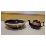 Drip Glazed Bowl and Tortoise Shell Teapot Drip Glazed Bowl and Tortoise Shell Teapot