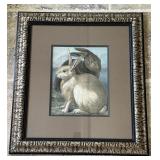 Framed Artwork of 2 Hares-28" x 31" Framed Artwork of 2 Hares-28" x 31"