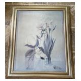 Framed Floral Painting by Mike Stallcup, Cont., Framed Floral Painting by Mike Stallcup, Cont.,