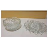 Crystal Rose Bowl and Petal Serving Plate Crystal Rose Bowl and Petal Serving Plate