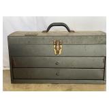 John Deere Metal Toolbox with Contents- John Deere Metal Toolbox with Contents-