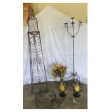 Garden Trellises-54", Iron Candle Holder- Garden Trellises-54", Iron Candle Holder-